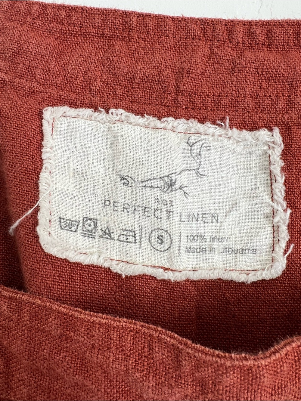 notPERFECTLINEN Everest 100% Linen Overalls Jumpsuit [size S] Rust Terracotta - Picture 5 of 7